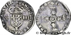 HENRI IV LE GRAND Huitième d écu, écu de face, 2e type 1604 Aix-en-Provence