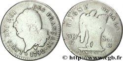 LOUIS XVI 30 sols dit au génie , type FRANÇAIS 1792 Strasbourg