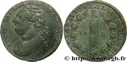 LOUIS XVI (MONARQUE CONSTITUTIONNEL) 12 deniers dit au faisceau , type FRANCOIS 1791 Paris
