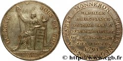 REVOLUTION COINAGE Monneron de 2 sols à la Liberté 1791 Birmingham, Soho