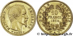 10 francs or Napoléon III tête nue, petit module, tranche lisse 1854 Paris F.505/1