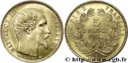 5 francs or Napoléon III tête nue, petit module, tranche cannelée 1854 Paris F.500A/1 AU