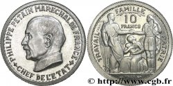 Essai de 10 Francs Pétain en aluminium de Bazor/Vézien 1943 Paris G.809 var