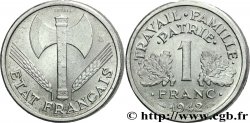 Essai-piéfort de 1 franc Francisque, poids lourd 1942 Paris F.222/1P