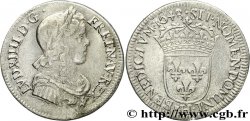 LOUIS XIV LE GRAND OU LE ROI SOLEIL Quart d écu à la mèche longue 1648 La Rochelle