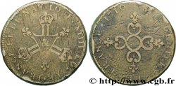 LOUIS XIV LE GRAND OU LE ROI SOLEIL Piéfort de poids quadruple de la pièce de six deniers dite Dardenne 1710 Dardenne
