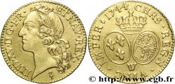LOUIS XV DIT LE BIEN AIMÉ Louis d’or aux écus ovales, tête ceinte d’un bandeau 1744 Lille