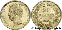 20 francs or Louis-Philippe type Tiolier, tranche inscrite en creux 1831 Paris F.524/2