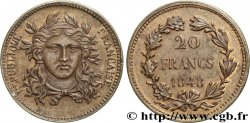 Concours de 20 francs, piéfort en cuivre attribué à Gayrard 1848 VG.3050