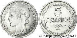 Concours de 5 francs, essai de Morlon en nickel 1933 Paris VG.5359 