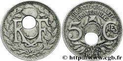 5 centimes Lindauer, petit module, trou décentré 1931 Paris F.122/14 var.