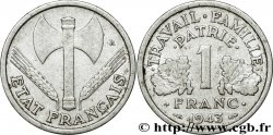 1 franc Francisque, légère, frappe médaille 1943 Paris F.223/3 var.