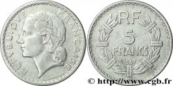 5 francs Lavrillier aluminium, 9 ouvert, frappe médaille 1947 Beaumont-Le-Roger F.339/11 var.