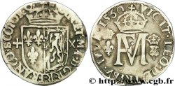 SCTOLAND - FRANCIS II AND MARY STUART Teston 1560 Édimbourg