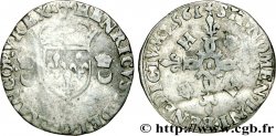CHARLES IX. COINAGE AT THE NAME OF HENRY II Douzain aux croissants 1561 Saint-Lô