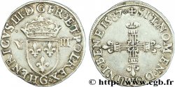 HENRI III Huitième d écu, écu de face 1587 Poitiers