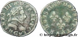 LIGUE. COINAGE AT THE NAME OF HENRY III Double tournois, type de Poitiers 1588 Poitiers