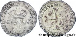CHARLES X, CARDINAL DE BOURBON Douzain aux deux C, 2e type 1593 Rouen