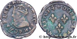 CHARLES X, CARDINAL DE BOURBON Double tournois, type de Dijon 1594 Dijon
