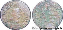 HENRI IV LE GRAND Double tournois au type du Dauphiné, frappé à Lyon au différent de Grenoble 1608 Lyon au différent de Grenoble