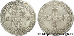 LOUIS XIII Quart d écu, 1er type 1643 Poitiers