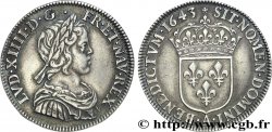 LOUIS XIV THE SUN KING Quart d écu à la mèche courte 1643 Paris, Monnaie du Louvre