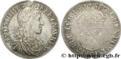 LOUIS XIV THE SUN KING Demi-écu au buste juvénile, 1er type 1661 Rennes