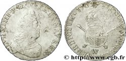 LOUIS XIV LE GRAND OU LE ROI SOLEIL Demi-écu de Flandre aux insignes, 1er type 1702 Lille TTB
