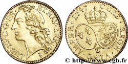 LOUIS XV THE WELL-BELOVED Louis d’or aux écus ovales, tête ceinte d’un bandeau 1747 Lille