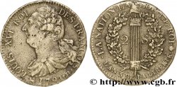 LOUIS XVI 2 sols dit au faisceau , type FRANÇOIS 1791 Rouen