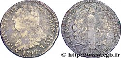 LOUIS XVI (MONARQUE CONSTITUTIONNEL) 2 sols dit au faisceau , type FRANÇOIS 1792 Saumur