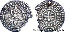 HAINAUT - COMTÉ DE HAINAUT - MARGUERITE DE CONSTANTINOPLE Demi-gros au cavalier ou baudequin