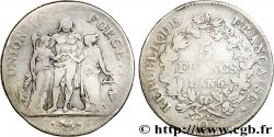 5 francs Union et Force, Union serré, seulement gland extérieur 1798 Perpignan F.294/23