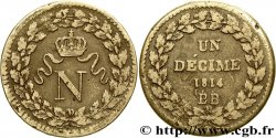 Un décime à l’N couronnée 1814 Strasbourg F.131/2
