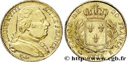 20 francs or Louis XVIII, buste habillé 1815 Rouen F.517/11