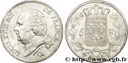 5 francs Louis XVIII, tête nue 1824 Lille F.309/96