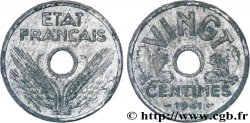 Essai-piéfort de VINGT centimes 1941 Paris F./