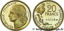 Essai-piéfort au double de 20 francs G. Guiraud, 4 faucilles 1952 Paris Maz.2767
