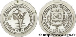 Essai de frappe pour la 2 francs Semeuse nickel avec des coins de 50 francs 1972 BCEAO 1973 Paris 