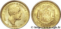 SUÈDE - ROYAUME DE SUÈDE - OSCAR II 10 kronor, 1er type 1876 Stockholm