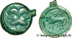 GALLIA BELGICA - SUESSIONES (Región de Soissons) Bronze à la tête janiforme, classe II
