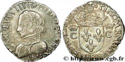 HENRI III. MONNAYAGE AU NOM DE CHARLES IX Demi-teston, 2e type, avec légende fautée 1575 (MDLXXV) Rennes