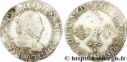 HENRY III Demi-franc au col gaufré 1587 Paris