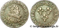 LOUIS XIII LE JUSTE Double tournois, type 6 de Paris 1629 Paris