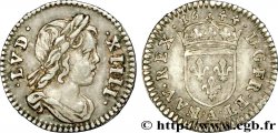 LOUIS XIV LE GRAND OU LE ROI SOLEIL Quarante-huitième d’écu à la mèche courte 1644 Paris SUP/TTB+