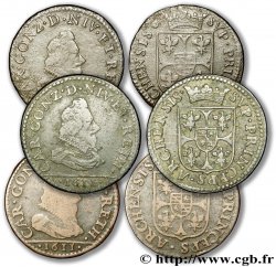 ARDENNES - PRINCIPALITY OF ARCHES-CHARLEVILLE - CHARLES I GONZAGA Lot de 3 liards, type 3A