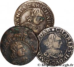 ARDENNES - PRINCIPAUTÉ SOUVERAINE D ARCHES-CHARLEVILLE - CHARLES II DE GONZAGUE Lot de 3 double tournois, type 22