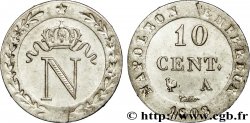 10 cent. à l N couronnée, coins choqués 1808 Paris F.130/2
