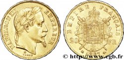 20 francs or Napoléon III, tête laurée 1867 Strasbourg F.532/16