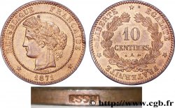 10 centimes Cérès, “ESSAI” en creux sur la tranche 1871 Paris F.135/6 var.
